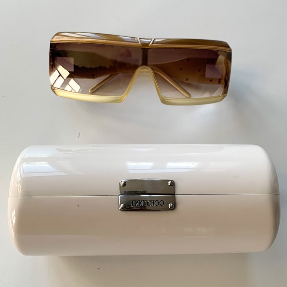 Jimmy Choo Sheild Sunglasses Spark/S NSZJ5 Gold - Picture 4 of 13